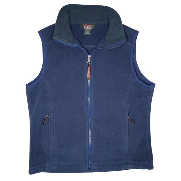 LL Bean Blue Fleece Zip Front Vest Womens SM Classic Outdoor Pockets 0 WN53 - Picture 1 of 8